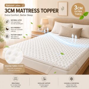 Natural Latex Mattress Topper with Premium Viscose Fabric